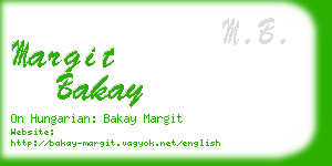 margit bakay business card
